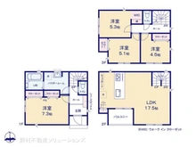 【神奈川県/横浜市港南区日野】横浜市港南区日野1丁目 新築一戸建て 間取り図