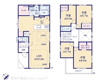 【神奈川県/横浜市栄区鍛冶ケ谷】横浜市栄区鍛冶ケ谷1丁目 新築一戸建て 間取り図