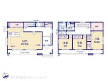 【神奈川県/横浜市青葉区荏田西】横浜市青葉区荏田西2丁目 新築一戸建て 間取り図