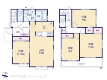 【神奈川県/川崎市宮前区野川本町】川崎市宮前区野川本町1丁目 新築一戸建て 間取り図