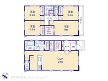 【神奈川県/川崎市宮前区五所塚】川崎市宮前区五所塚1丁目 新築一戸建て 間取り図