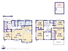 【神奈川県/横浜市青葉区あざみ野】横浜市青葉区あざみ野2丁目 新築一戸建て 間取り図