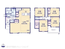 【東京都/小平市学園東町】小平市学園東町3丁目 新築一戸建て 間取り図