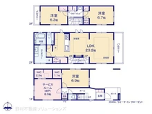 【東京都/杉並区松ノ木】杉並区松ノ木2丁目 新築一戸建て 間取り図