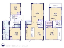 【東京都/中野区白鷺】中野区白鷺1丁目 新築一戸建て 間取り図