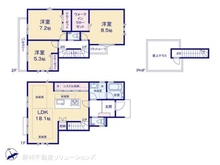 【東京都/世田谷区北烏山】世田谷区北烏山8丁目 新築一戸建て 間取り図