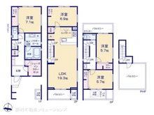 【東京都/世田谷区砧】世田谷区砧3丁目 新築一戸建て 間取り図