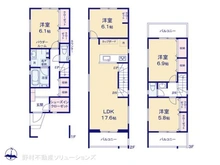 【東京都/世田谷区砧】世田谷区砧3丁目 新築一戸建て 間取り図