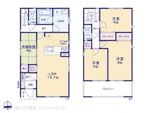 【埼玉県/川口市大字前野宿】川口市大字前野宿 新築一戸建て 間取り図