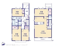 【埼玉県/戸田市喜沢】戸田市喜沢2丁目 新築一戸建て 間取り図