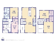 【埼玉県/川口市南鳩ヶ谷】川口市南鳩ヶ谷7丁目 新築一戸建て 間取り図