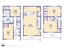 【埼玉県/川口市南鳩ヶ谷】川口市南鳩ヶ谷7丁目 新築一戸建て 間取り図