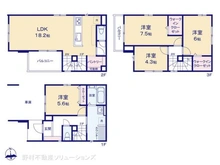 【埼玉県/川口市鳩ヶ谷緑町】川口市鳩ヶ谷緑町2丁目 新築一戸建て 間取り図