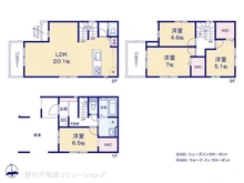 【埼玉県/川口市鳩ヶ谷緑町】川口市鳩ヶ谷緑町2丁目 新築一戸建て 間取り図