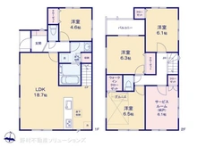 【埼玉県/川口市西青木】川口市西青木4丁目 新築一戸建て 間取り図