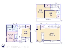 【埼玉県/川口市坂下町】川口市坂下町3丁目 新築一戸建て 間取り図