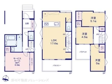 【埼玉県/川口市西青木】川口市西青木1丁目 新築一戸建て 間取り図