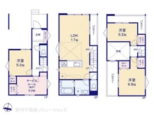 【埼玉県/川口市西青木】川口市西青木1丁目 新築一戸建て 間取り図