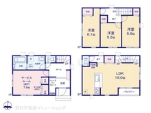 【埼玉県/川口市西川口】川口市西川口2丁目 新築一戸建て 間取り図