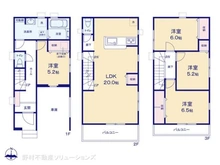 【埼玉県/川口市西川口】川口市西川口2丁目 新築一戸建て 間取り図
