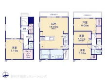 【埼玉県/川口市南鳩ヶ谷】川口市南鳩ヶ谷8丁目 新築一戸建て 間取り図