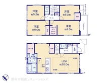 【埼玉県/川口市南鳩ヶ谷】川口市南鳩ヶ谷1丁目 新築一戸建て 間取り図