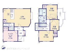 【埼玉県/川口市南鳩ヶ谷】川口市南鳩ヶ谷7丁目 新築一戸建て 間取り図