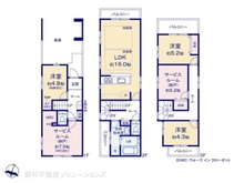 【神奈川県/川崎市高津区梶ケ谷】川崎市高津区梶ケ谷3丁目 新築一戸建て 間取り図