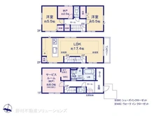 【神奈川県/川崎市高津区梶ケ谷】川崎市高津区梶ケ谷3丁目 新築一戸建て 間取り図
