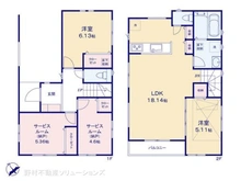 【神奈川県/川崎市高津区向ケ丘】川崎市高津区向ケ丘 新築一戸建て 間取り図