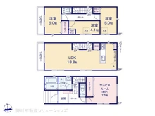 【神奈川県/川崎市中原区下小田中】川崎市中原区下小田中5丁目 新築一戸建て 間取り図