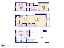 【東京都/大田区東蒲田】大田区東蒲田1丁目 新築一戸建て 間取り図