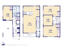 【東京都/大田区南蒲田】大田区南蒲田3丁目 新築一戸建て 間取り図