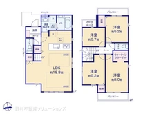【東京都/府中市朝日町】府中市朝日町1丁目 新築一戸建て 間取り図