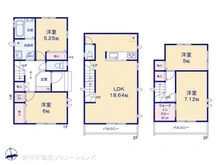 【東京都/府中市西府町】府中市西府町3丁目 新築一戸建て 間取り図