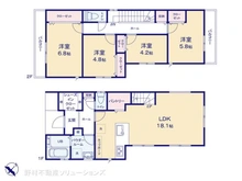 【神奈川県/横浜市港南区上永谷】横浜市港南区上永谷5丁目 新築一戸建て 間取り図
