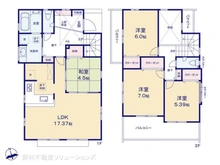【神奈川県/横浜市泉区和泉中央南】横浜市泉区和泉中央南2丁目 新築一戸建て 間取り図