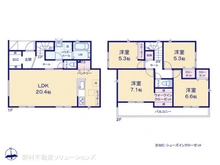 【神奈川県/横浜市港南区上永谷】横浜市港南区上永谷5丁目 新築一戸建て 間取り図