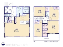 【神奈川県/横浜市港南区上永谷】横浜市港南区上永谷5丁目 新築一戸建て 間取り図