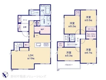 【神奈川県/横浜市港南区下永谷】横浜市港南区下永谷5丁目 新築一戸建て 間取り図