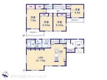 【神奈川県/横浜市緑区長津田】横浜市緑区長津田1丁目 新築一戸建て 間取り図