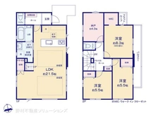 【神奈川県/横浜市青葉区柿の木台】横浜市青葉区柿の木台 新築一戸建て 間取り図