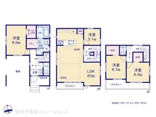 【東京都/江戸川区鹿骨】江戸川区鹿骨1丁目 新築一戸建て 間取り図