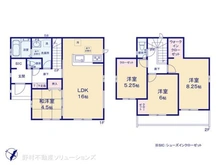 【千葉県/市川市柏井町】市川市柏井町3丁目 新築一戸建て 間取り図