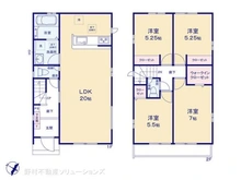 【千葉県/市川市柏井町】市川市柏井町3丁目 新築一戸建て 間取り図