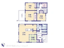 【千葉県/市川市下貝塚】市川市下貝塚3丁目 新築一戸建て 間取り図