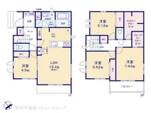 【千葉県/市川市国分】市川市国分3丁目 新築一戸建て 間取り図