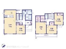 【千葉県/市川市南大野】市川市南大野1丁目 新築一戸建て 間取り図