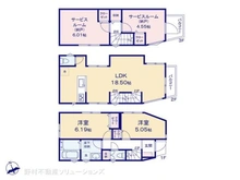 【東京都/板橋区前野町】板橋区前野町5丁目 新築一戸建て 間取り図