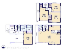 【埼玉県/朝霞市本町】朝霞市本町1丁目 新築一戸建て 間取り図